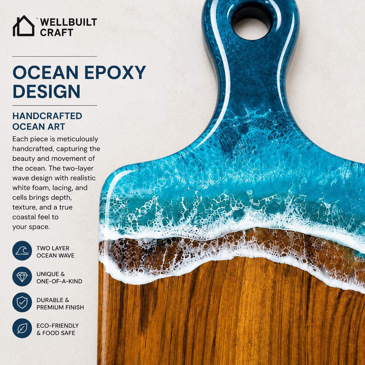 Ocean Wave - Cutting Board / Chopping Board - 16"x8" - Image 8